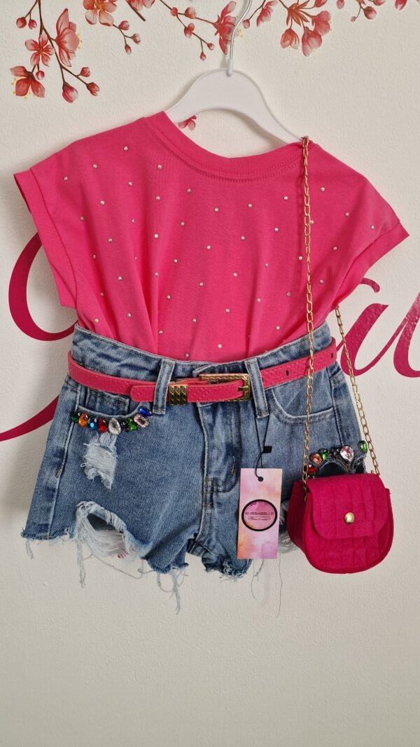 FUCHSIA T-SHIRT WITH STRASS - Image 5