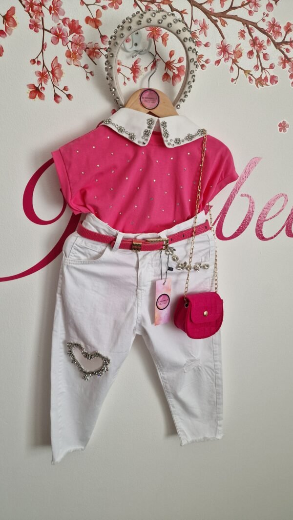 FUCHSIA T-SHIRT WITH STRASS - Image 3
