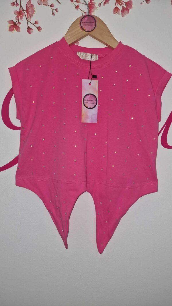FUCHSIA T-SHIRT WITH STRASS