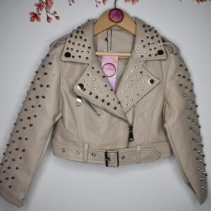 BEIGE ECO LEATHER JACKET