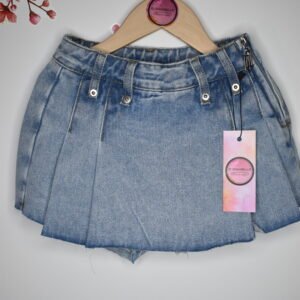 PLEATED SHORT JEANS(SKIRT)