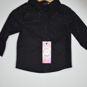 BLACK TOP SHIRT WITH STRASS 1-3 YEARS