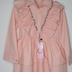 PEACH DRESS WITH STRASS