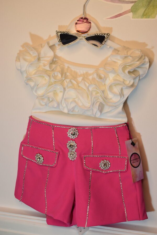 FUCHSIA SHORT WITH RHINESTONES - Image 3