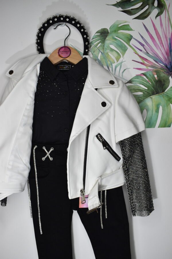 WHITE WITH RHINESTONES JACKET - Image 3
