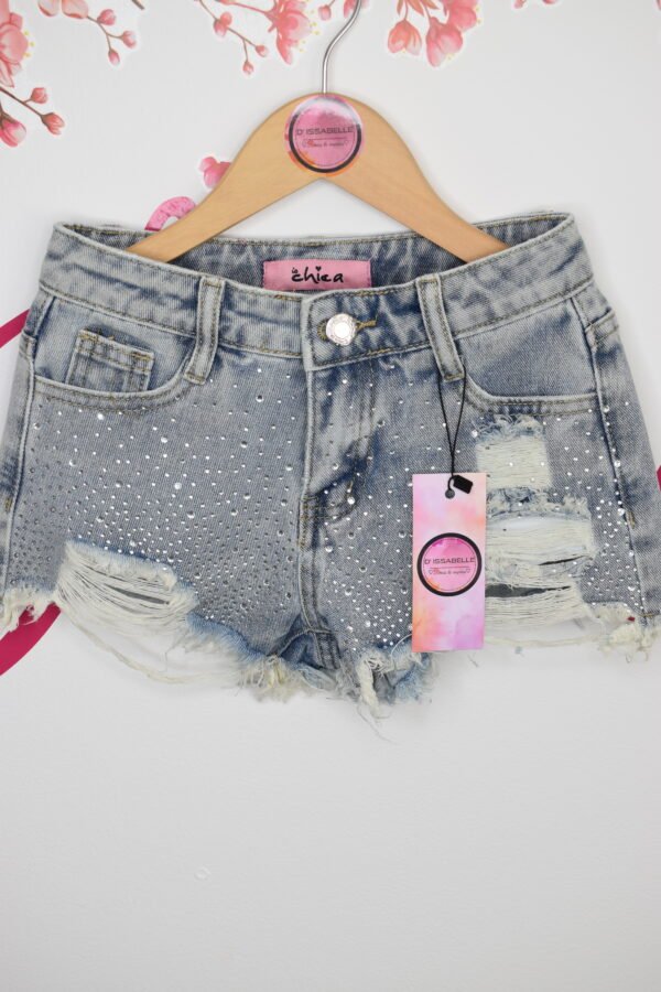 SHORT JEANS WITH STRASS