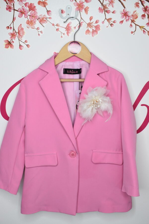 PINK BLAZER WITH FEATHERS ACCESORIES