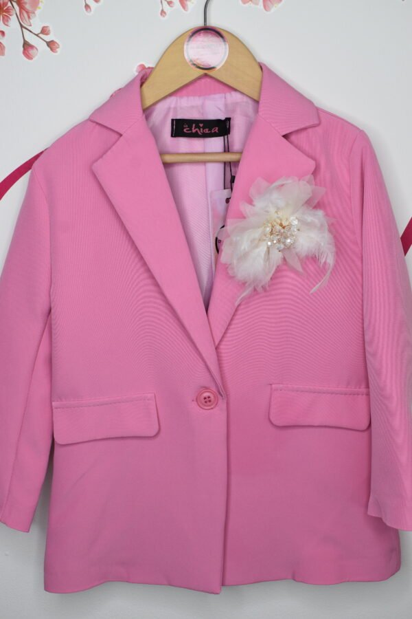 PINK BLAZER WITH FEATHERS ACCESORIES - Image 2