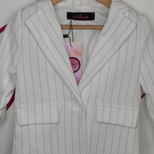 WHITE BLAZER WITH STRIPES