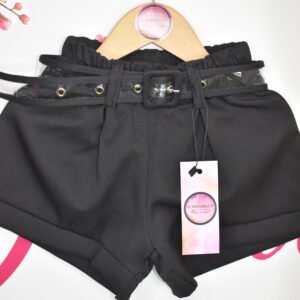 BLACK SHORTS WITH CLEAR BELT