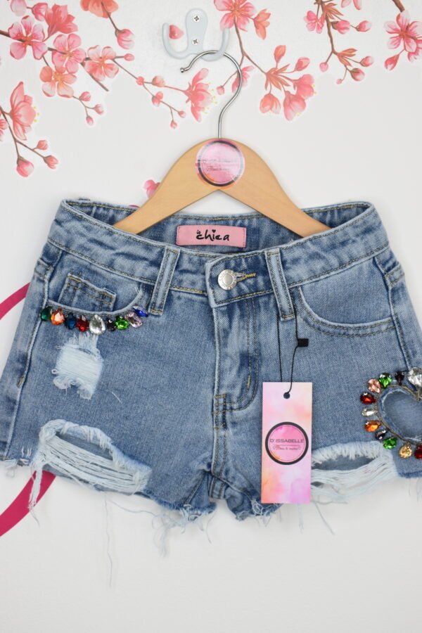 SHORT JEANS  WITH RHINESTONES