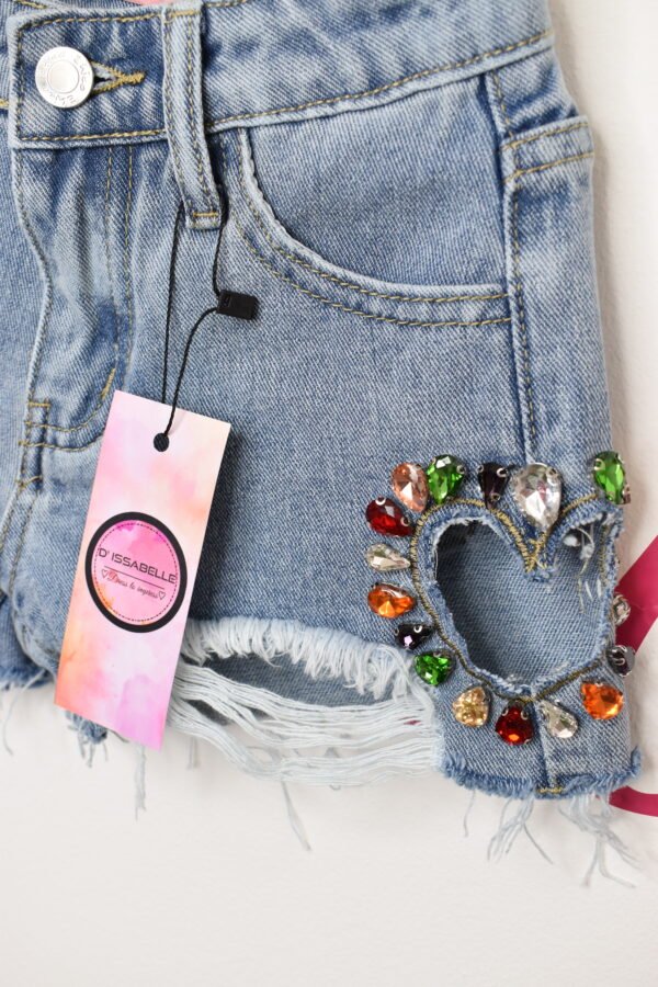 SHORT JEANS  WITH RHINESTONES - Image 3