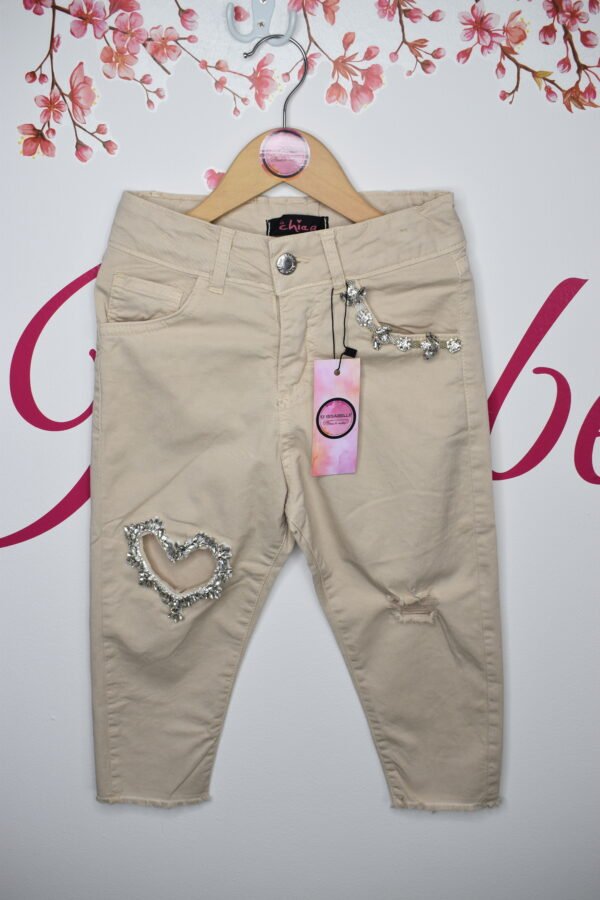 PINK/ BLACK TROUSERS WITH RHINESTONE HEART - Image 5