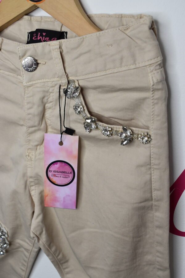 PINK/ BLACK TROUSERS WITH RHINESTONE HEART - Image 4