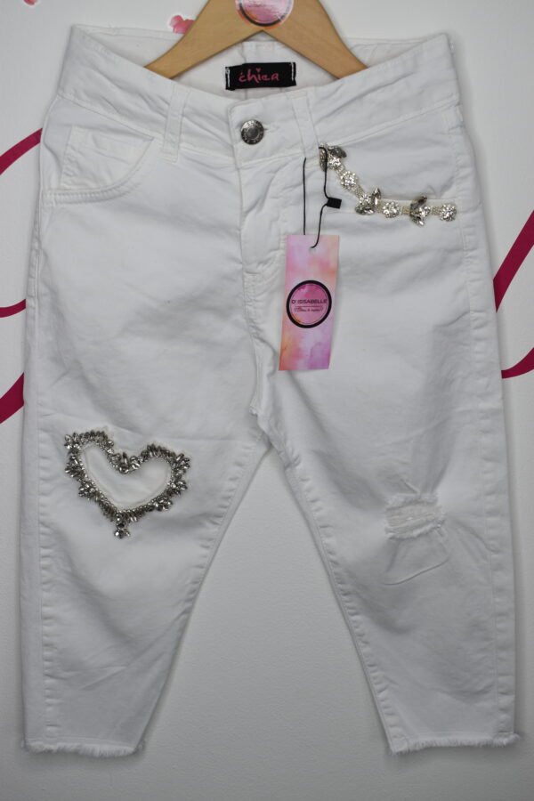 PINK/ BLACK TROUSERS WITH RHINESTONE HEART - Image 3