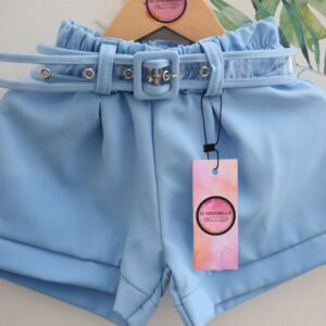BLUE SHORTS WITH CLEAR BELT