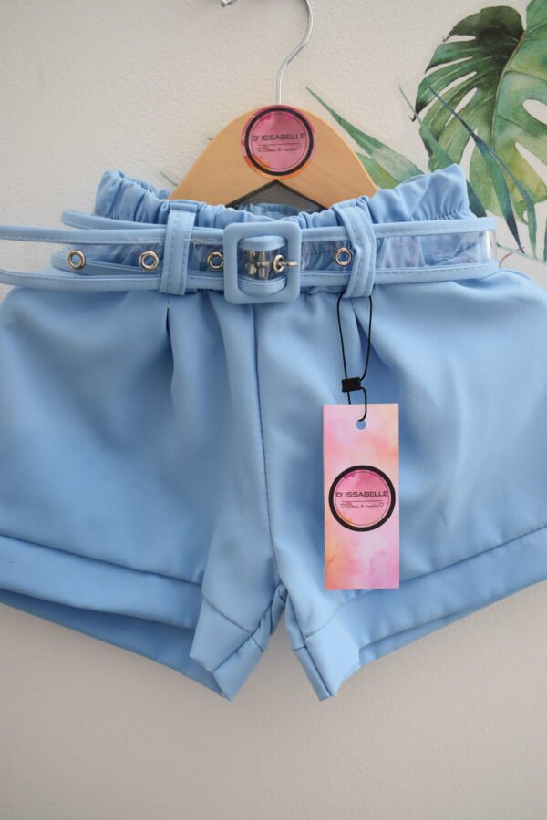 BLUE SHORTS WITH CLEAR BELT
