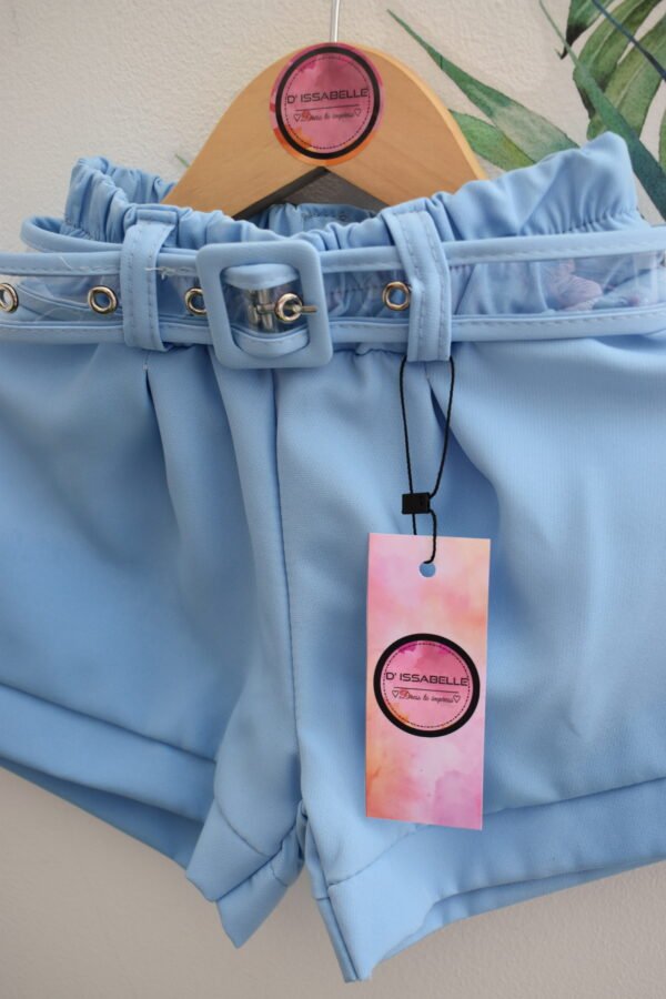 BLUE SHORTS WITH CLEAR BELT - Image 3