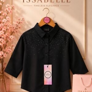 BLACK TOP SHIRT WITH STRASS 1-3 YEARS