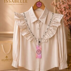BEIGE TOP SHIRT WITH RHINESTONES