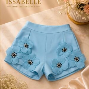 BLUE SHORTS WITH FLOWERS