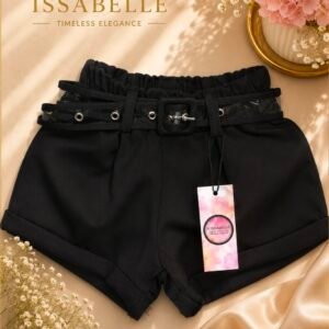 BLACK SHORTS WITH CLEAR BELT