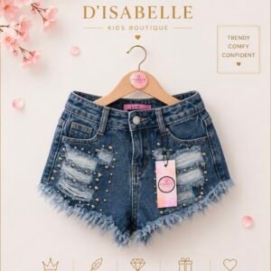 SHORT JEANS WITH METAL ACCESORIES