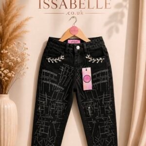 BLACK JEANS WITH RHINESTONE AND STRASS
