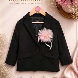 BLACK BLAZER WITH FEATHERS ACCESORIES
