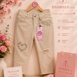 TROUSERS WITH RHINESTONE HEART