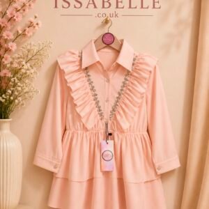 PEACH DRESS WITH STRASS