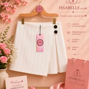 WHITE PLEATED SKORT