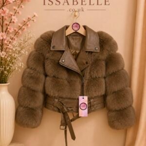 GIRL BROWN FAUX FUR COAT