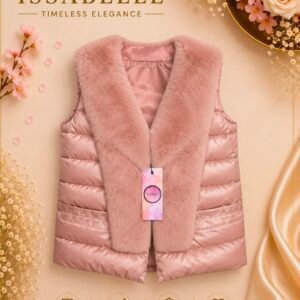 GIRL PINK FAUX FUR PADDED GILET
