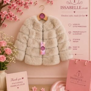GIRL BEIGE FAUX FUR COAT