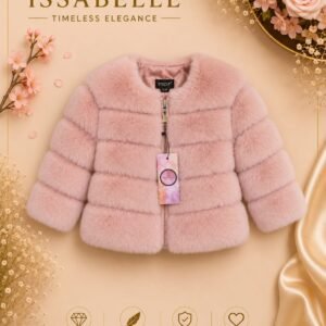 GIRL PINK FAUX FUR COAT