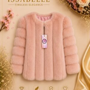 GIRL PINK FAUX FUR COAT