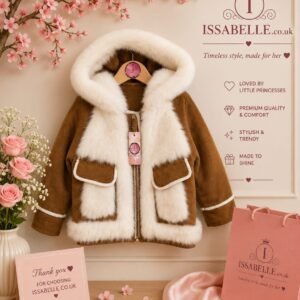 GIRL CAMEL FAUX FUR COAT