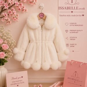 GIRL WHITE FAUX FUR COAT