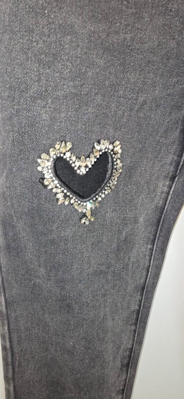 Girl black jeans with heart - Image 4