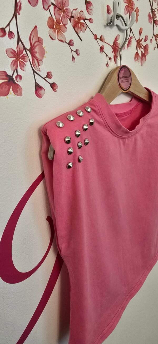 GIRL FUCHSIA TOP WITH SILVER STUDS - Image 2