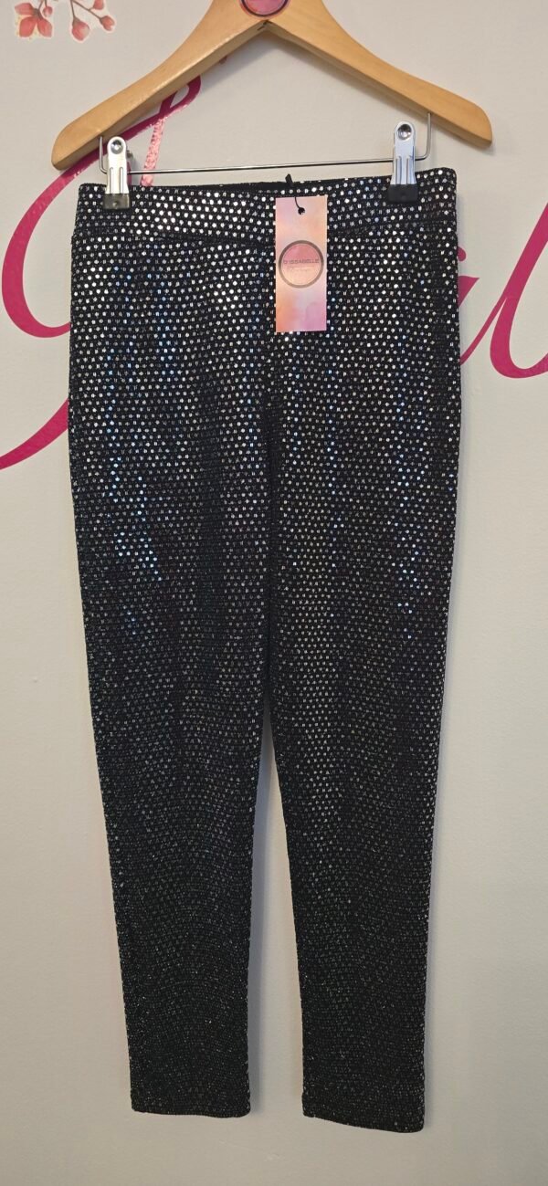 Girl sequins black leggings