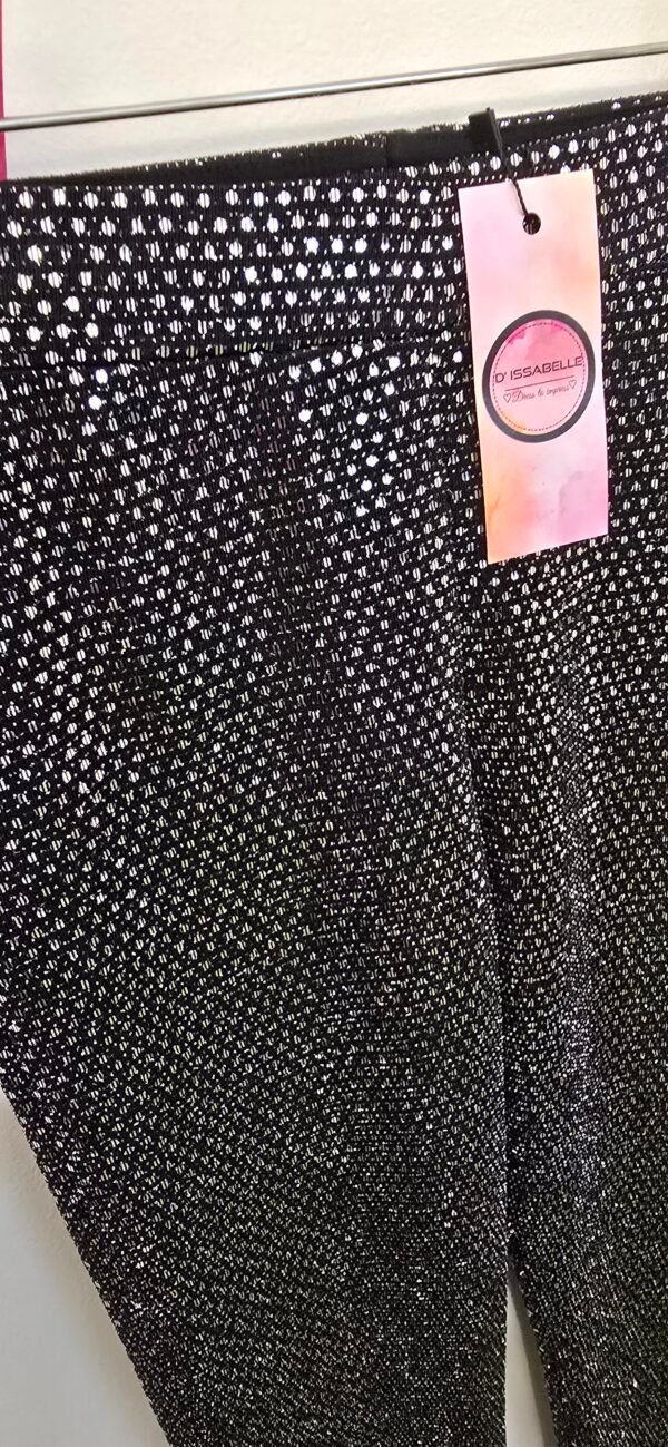 Girl sequins black leggings - Image 3