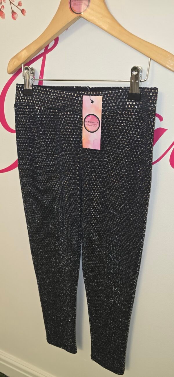 Girl sequins black leggings - Image 4