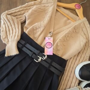 cardigan BEIGE TOP WITH HEARTS