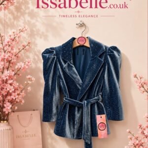 GIRL VELVET METALLIC BLUE BLAZER