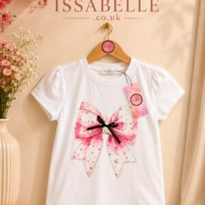 GIRL WHITE T-SHIRT WITH BOW