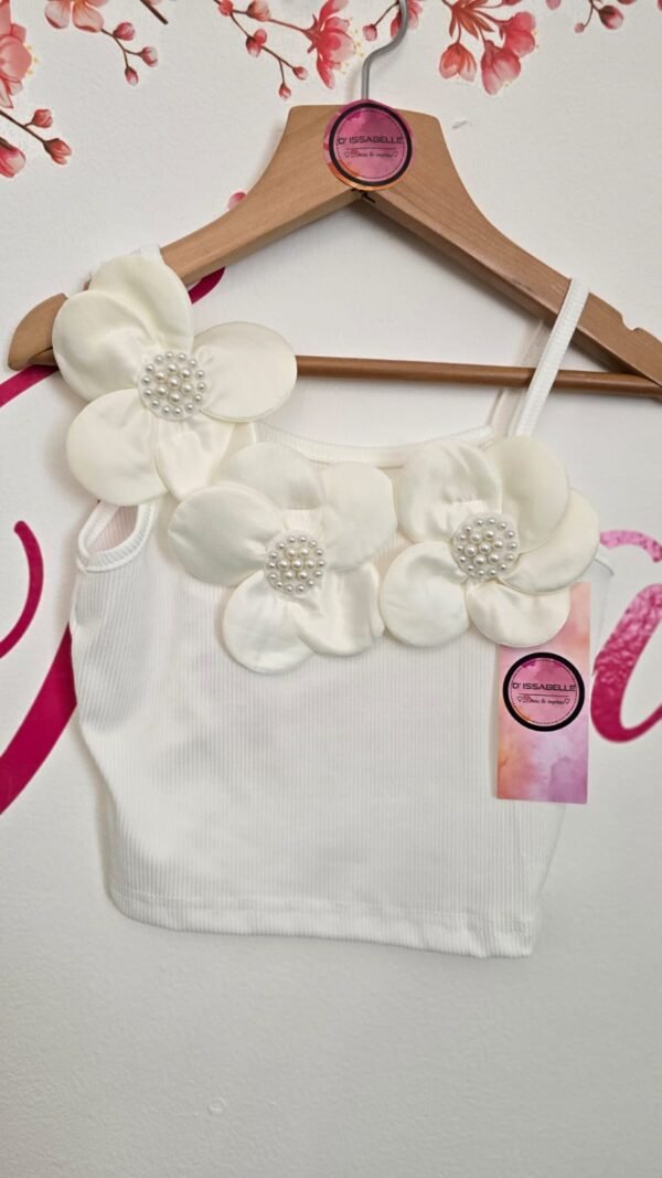 girl flowers with pearls top - Image 2