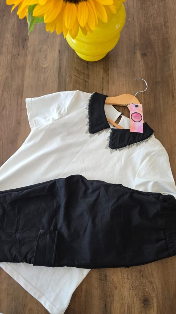 girl black & white  chain outfit - Image 2