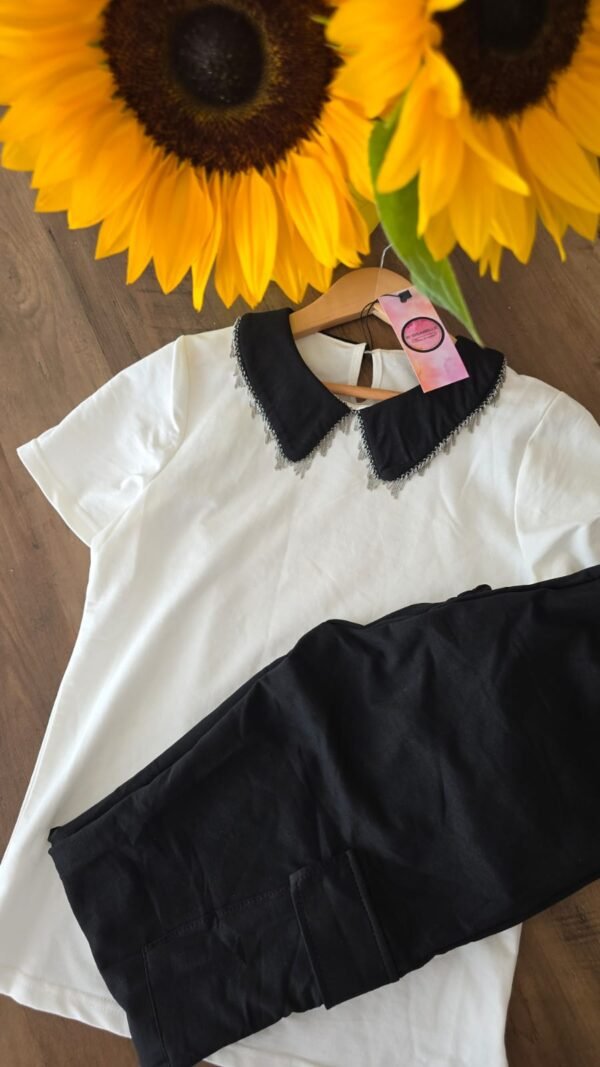 girl black & white  chain outfit - Image 5